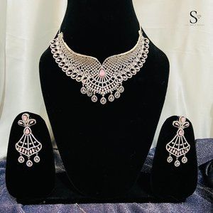 American Diamond Jewellery Set